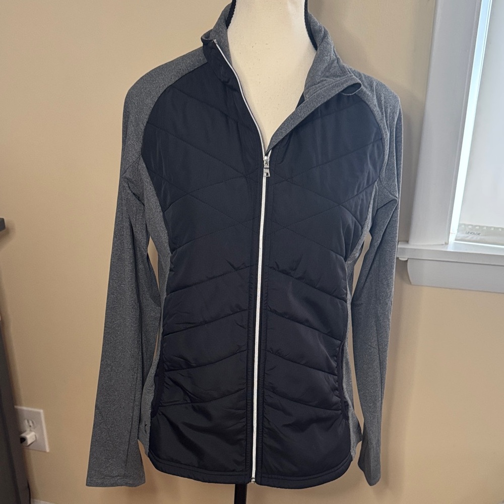 Kate Lord athletic jacket Grey/black color block zip up M
